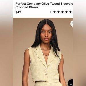 Olive cropped blazer. Purchased from Lulu’s, tag on, never worn, size Small.